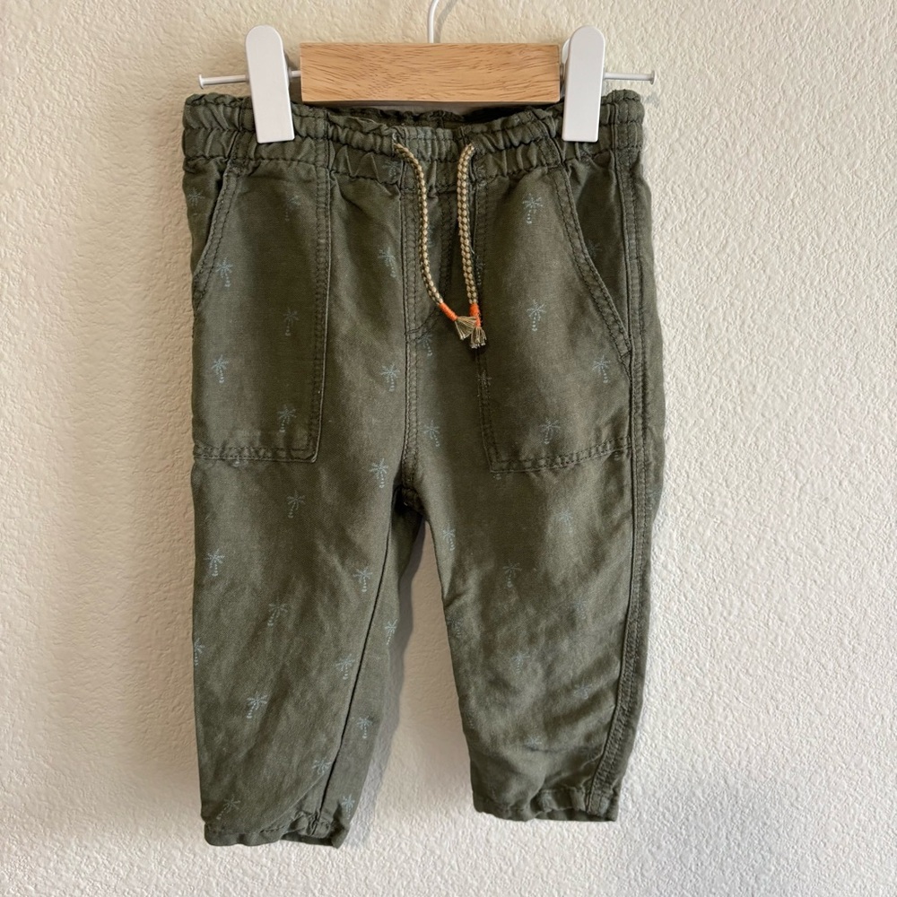 Zara Green Jogger Sweatpants Elastic Waist